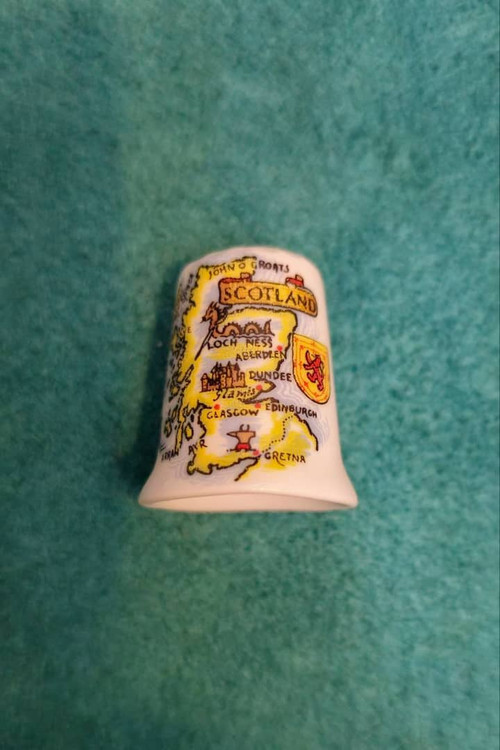 انگشتانه قدیمی کلکسیونی چینی انگلیسی آکبند با طرح Scotland