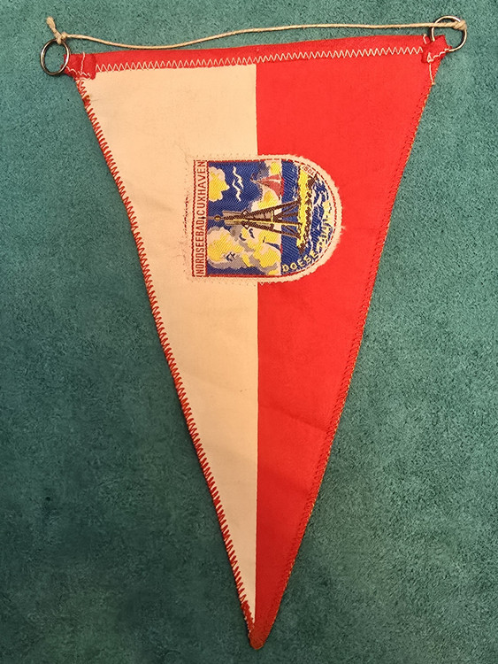 پرچم خودرو اصلی سه گوش تزئینی آنتیک و کلکسیونی