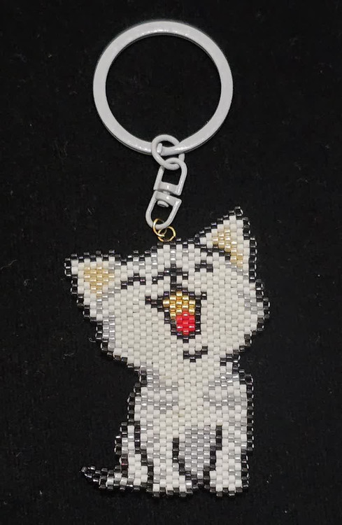 جاسوئیچی مدل گربه با منجوق میوکی