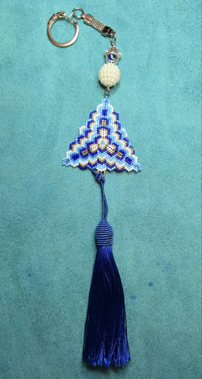 آویز چشم نظر خودرو با منجوق میوکی