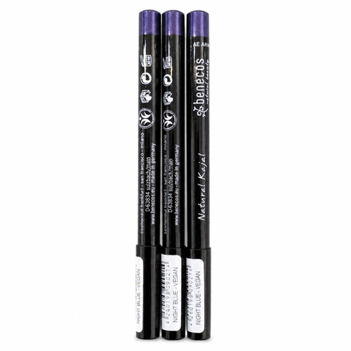 مداد نچرال کژال natural kajal برند Benecos آلمان رنگ night blue آبی تیره