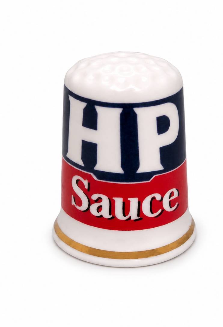 انگشتانه کلکسیونی قدیمی انگلیسی آکبند طرح برند HP sauce