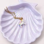 آویز گردنبند تک‌شاخ (یونیکورن) میناکاری
