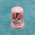 انگشتانه کلکسیونی قدیمی انگلیسی آکبند طرح جغد جنگلی Tawny Owl
